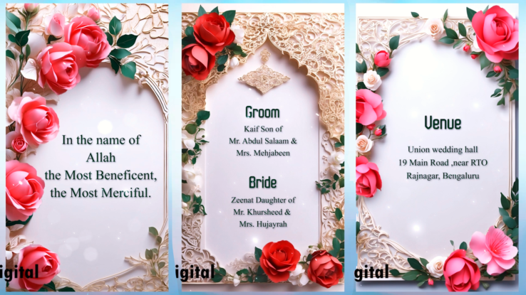 Digital Wedding invitation Download