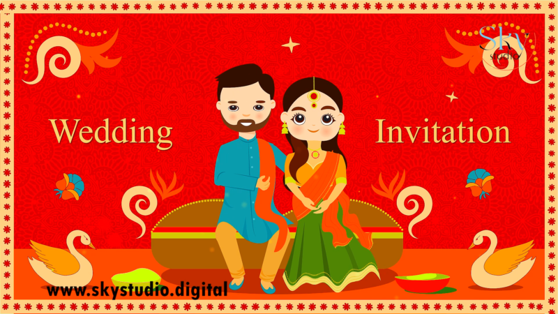 Indian culture digital wedding invitation