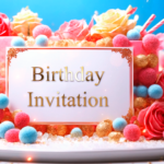 3D Design Birthday Party Invitation