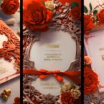 3D Rose Themed Wedding Invitation