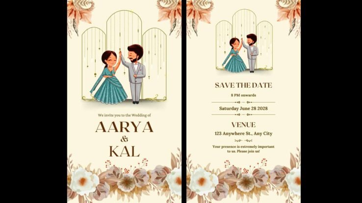 Floral Indian Wedding Invitation