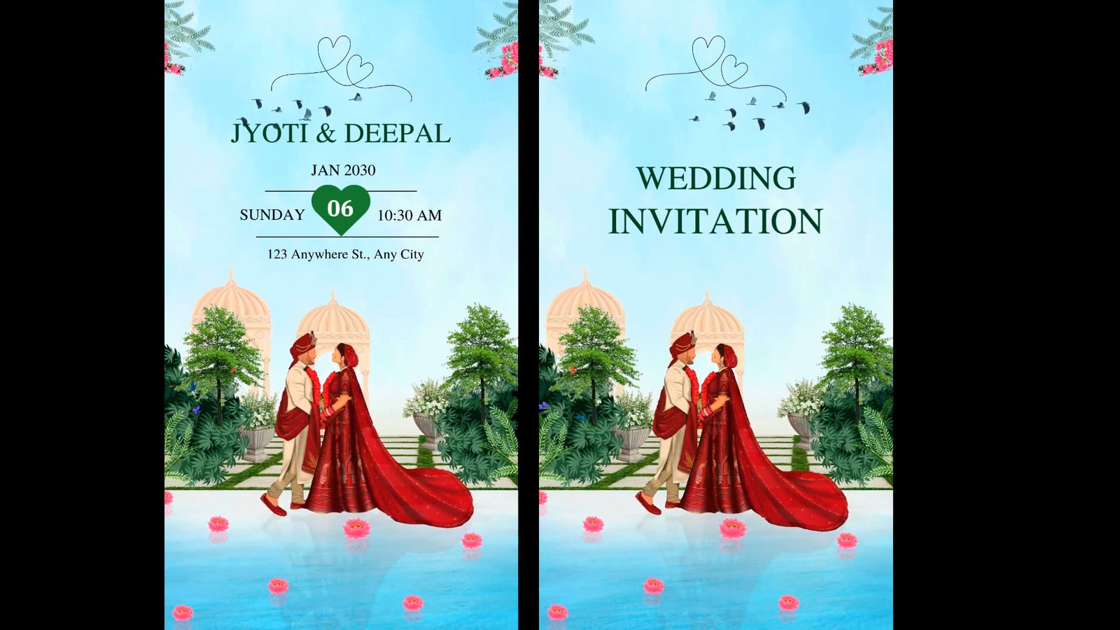 Green Indian Wedding Invitation Video