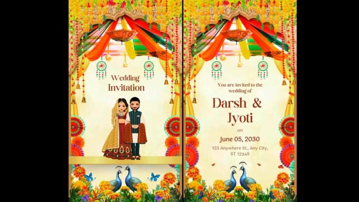 Traditional Colorful Indian Wedding Invitation