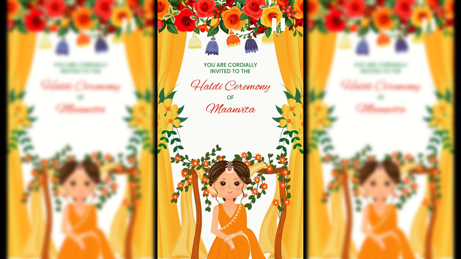 Yellow Splash Love Flash: Haldi Invitation