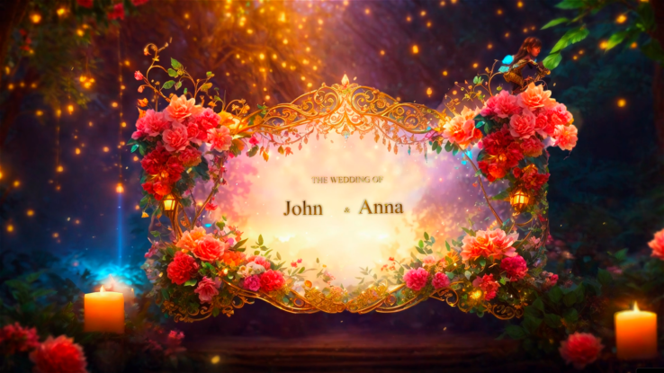 3D Flower Wedding Invitation Video