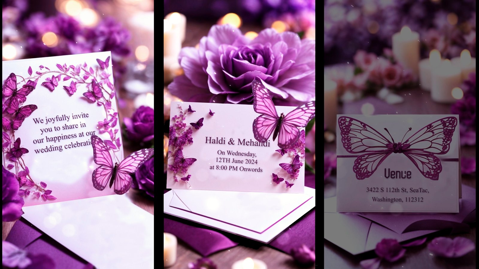 Butterfly-Themed Wedding Invitation