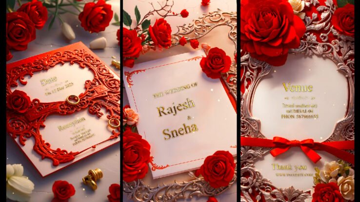 Red Rose Wedding Invitation