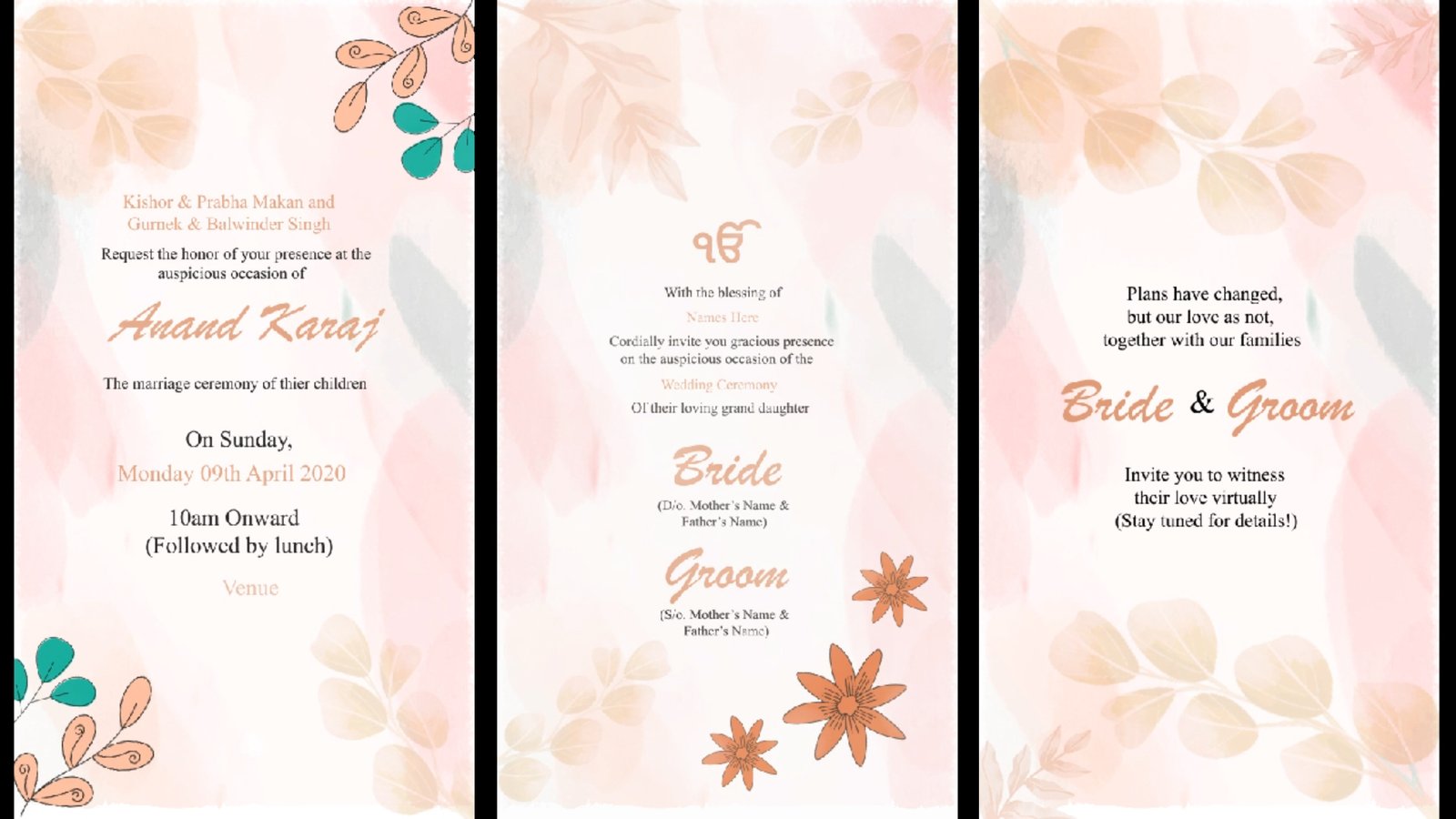 Punjabi Wedding Invitation Template