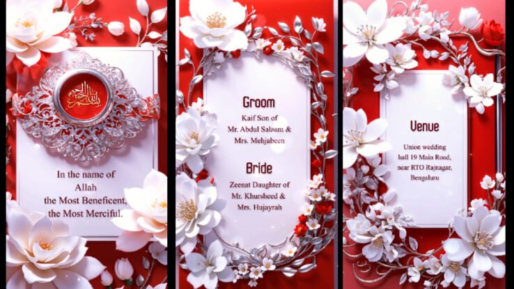 White Rose Wedding Invitation