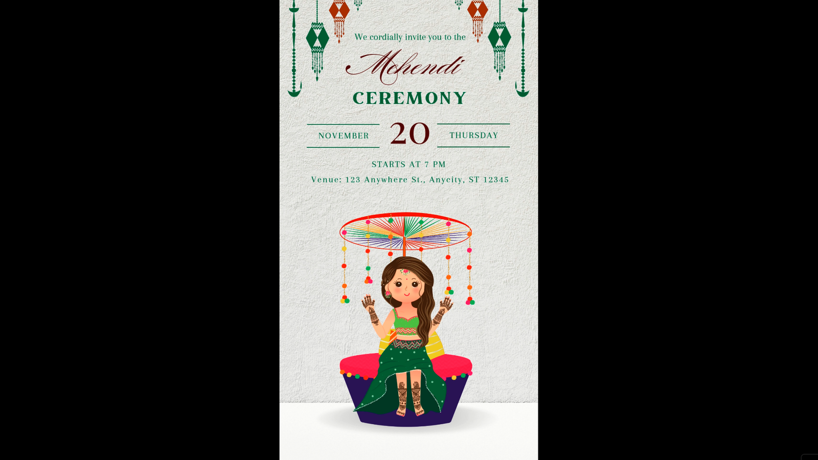 Graceful Mehndi Invitation