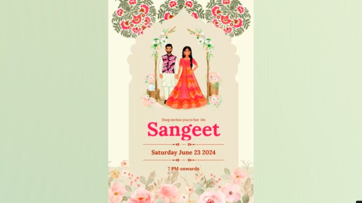 Pink Mahila Sangeet Invitation