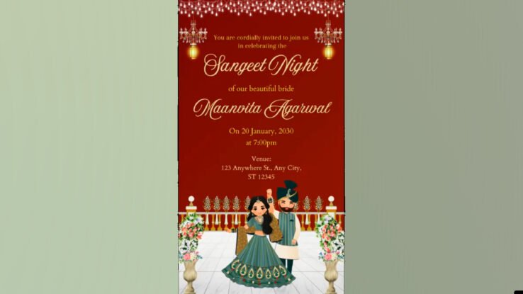 Red Sangeet Night Invitation Video