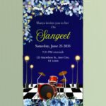 Blue Sangeet Ceremony Invitation