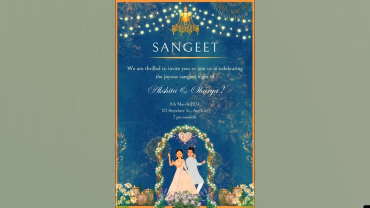 Sangeet Invitation Card for Indian Weddings