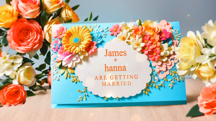 Colorful wedding invitation templates free