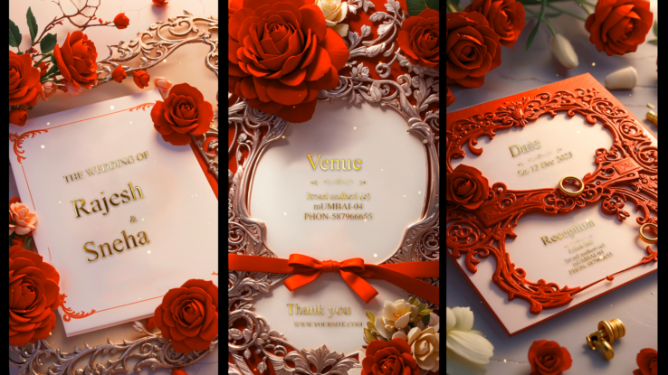 Red Rose Wedding Invite Video